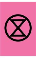 Extinction Rebellion Logo Journal With XR Badge Pink