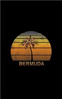 Bermuda: Christmas Notebook With Retro Sunset Holiday Palm Tree Design. Vintage Soft Cover Travel Journal Diary With Lined College Ruled Paper.