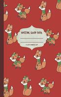 Knitting Graph Paper: Cute xmas festive cartoon foxes knitter's graph notebook 4:5 asymmetric ratio grid. Large format 8.5x11 size book.