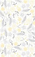 Lemon Yellow and Gray Botanic - Lined Notebook with Margins - 5x8