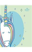 Notebook: Unicorn on green cover and Dot Graph Line Sketch pages, Extra large (8.5 x 11) inches, 110 pages, White paper, Sketch, Draw and Paint(3 Unicorn on Green Notebook)