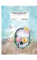 Medium Hexagonal Graph Composition Book: Flight & Flora