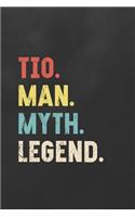 Tio Man Myth Legend: Blank Lined Journal College Ruled Notebook Uncle Gift Keepsake Vintage Colors