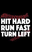 Hit Hard Run Fast Turn Left: Baseball Player Daily Planner 6x9 Notebook