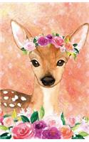 Bullet Journal for Animal Lovers Female Deer in Flowers: 162 Numbered Pages with 150 Dot Grid Pages, 6 Index Pages and 2 Key Pages in Easy to Carry 5.5 X 8.5 Size.