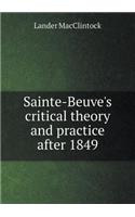 Sainte-Beuve's Critical Theory and Practice After 1849