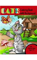 Cat Coloring Book with Background