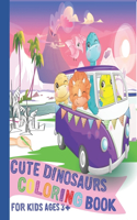 Cute dinosaurs coloring book