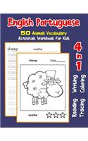 English Portuguese 50 Animals Vocabulary Activities Workbook for Kids