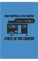 What Happens in the Camper Stays in the Camper: Camping Outdoor Notebook Camper dotted Notizbuch Planer 6x9 Punkteraster dot grid