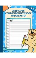 Lined Paper Composition Notebook Kindergarten: Cute Primary Journal Book for Elementary School Kids (Preschool, Grades K-2) to Practice Creative Writing Story or Improve Handwriting. Lined Paper 