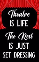 Theatre Is Life the Rest Is Just Set Dressing: Blank Lined Journal Notebook Funny Acting Theater Notebook, Theater Notebook, Ruled, Writing Book, Sarcastic Gag Journal for Theater Lovers, Theatre