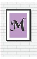 Initial M Personalized Blank Lined Journal Notebook