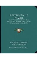 A Letter To J. P. Kemble