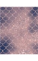 Blush and Navy Mermaid Scales Composition Notebook - Large Ruled Notebook - 8x10 Lined Notebook (Softcover Journal / Notebook / Diary)