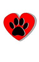 Red Heart With Dog Paw Print
