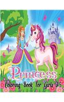 Princess Coloring Book For Girls 3-5
