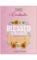 Chaos Coordinator To Do List: Blessed To Be Called Granny Shirt Christmas Thanksgiving To Do & Dot Grid Matrix Notebook for Girls Teens Kids Journal College Blank Lined 110 Pages