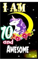 I am 10 and Awesome: Unicorn Journal A Happy Birthday 10 Years Old Unicorn Journal Notebook for Kids, Birthday Unicorn Journal for Girls / 10 Year Old Birthday Gift for 