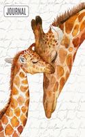 Big Fat Bullet Style Journal Notebook Mother & Baby Giraffes