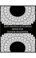 Easy mandala coloring book for senior beginner