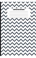 Composition Notebook: Black and White Zig Zags (100 Pages, College Ruled)