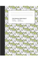 Cats Notebook Wide Ruled 1: Lined Composition Book(1 Elementary Writing Stationery Cats)