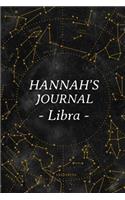Hannahs Journal Libra: Personalized Astrology Zodiac Sign Diary with Name Hannah