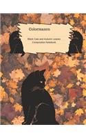 Black Cats and Autumn Leaves Composition Notebook