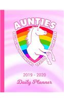 2019 - 2020 Daily Planner: Aunt Unicorn Rainbow Pink & White Cover January 19 - December 19 Journal Planner Plan Days, Set Goals & Get Things Done Datebook Calendar Schedule