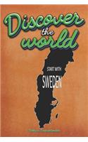 Discover the World Start with Sweden: 30 Page Journal Planner Trip Planner Orange Cover