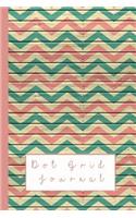 Dot Grid Journal: Delicate Pinkand Green Chevron on Wood 120 Page Dot Grid Paper Journal Minimalist Style Sketchbook