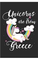 Unicorns Are from Greece: A Blank Lined Unicorn Journal for Travelers or People from Greece, Makes a Great Greece Gift, Greece Journal, or Greece Souvenir