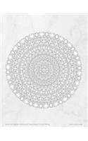 Marble Gems Mandala Notebook with Flowers Margins for Adult Coloring