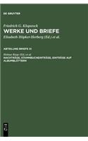 Nachträge, Stammbucheinträge, Einträge auf Albumblättern