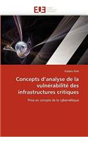 Concepts D'Analyse de La Vulnerabilite Des Infrastructures Critiques