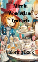 Coloring Book Alice in Wonderland Tea Party
