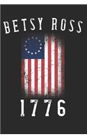 Betsy Ross 1776: American Flag Notebook Patriotic Vintage Distressed USA Flag Protest Blank Lined Composition Book Diary Journal For Patriots, Rebels & American Love