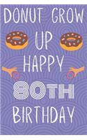 Donut Grow Up Happy 80th Birthday