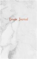 Dream Journal: Smooth Italian White Grey Marble Dream Diary, Gift for Girls (5x8 - 100 pages)