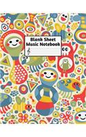 Blank Sheet Music Notebook: Easy Blank Staff Manuscript Book Large 8.5 X 11 Inches Musician Paper Wide 12 Staves Per Page for Piano, Flute, Violin, Guitar, Trumpet, Drums, Cell
