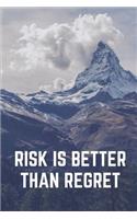 Risk Is Better Than Regret: Motivational Notebook Journal notebook for women, men, girls, boys, adults, teens, 6x9 100 college ruled lined paper 8 pages of checklists, for sale