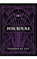 Inspirational Guided Daily Journal Undated Diary: Ideal journal to beat the blank page, 7"x10" notebook with purple Art Deco cover, 202 pages, undated daily prompts and space for images, drawings, d