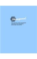 Hexagonal Grid/Graph Paper Notebook, 160 Pages, Grey Hexagons / White Lines, Blue Cover