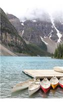 Canoes at Lake Moraine Banff Canada Journal: 150 page lined notebook/diary