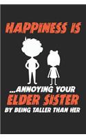 Happiness is ...Annoying your Elder Sister By being taller than her