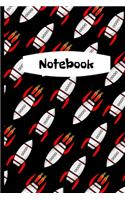 Notebook: Space Rockets: Retro Space Rocket Pattern/Design.Size 6" x 9" .120 Lined Pages