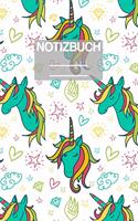 Notizbuch A5 Muster Einhorn Unicorn Diamant Grün: - 111 Seiten - EXTRA Kalender 2020 - Einzigartig - Kariert - Karo - Raster - Geschenk - Geschenkidee