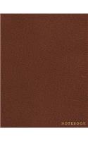 Notebook: Brown Leather Style - Gold Lettering - Softcover - 150 College-ruled Pages - 8.5 x 11 size(5 Leather Style Collection - Journal, Notebook, Diary, Composi)