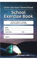 Under the Stars Theme Ruled School Exercise Book: 152.4mm x 228.6mm - 153 pages 6.4mm line spacing - 32mm margin. A must have for all pupils serious about education